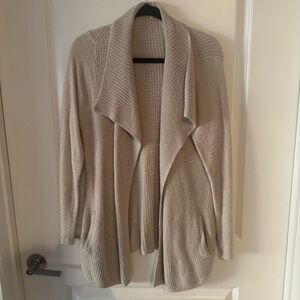 Barefoot Dreams Cozy Cream Open-Front Cardigan Sweater